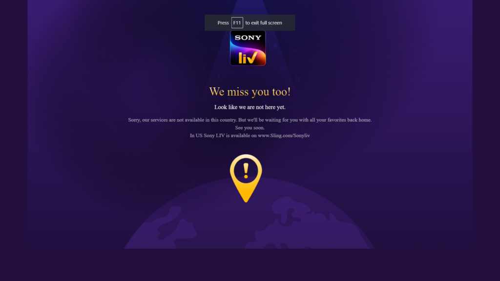 Sony Liv Is Unavailable In Your Area